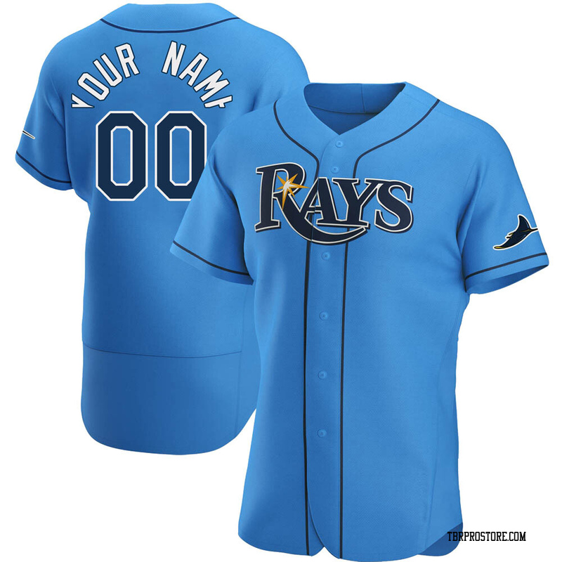 Authentic Custom Men's Tampa Bay Rays Light Blue Alternate Jersey