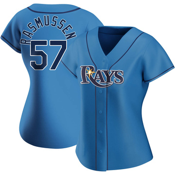 Drew Rasmussen Women's Nike White Tampa Bay Rays Home Replica Custom Jersey Size: Large