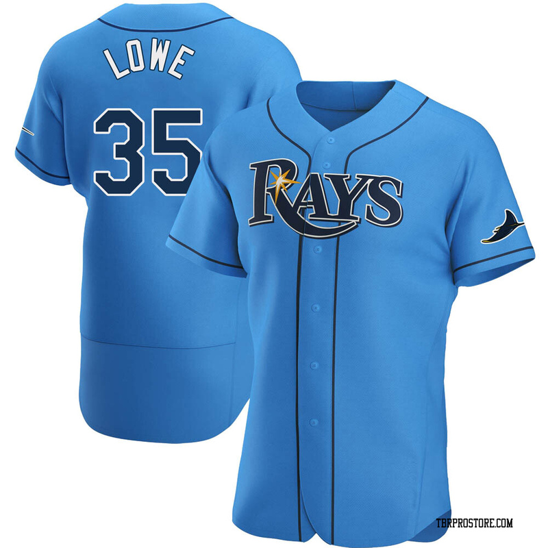 Authentic Nathaniel Lowe Men's Tampa Bay Rays Light Blue Alternate Jersey