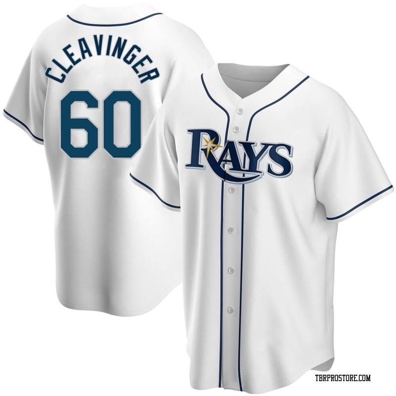 Garrett Cleavinger Men's Nike White Tampa Bay Rays Home Replica Custom Jersey Size: Medium